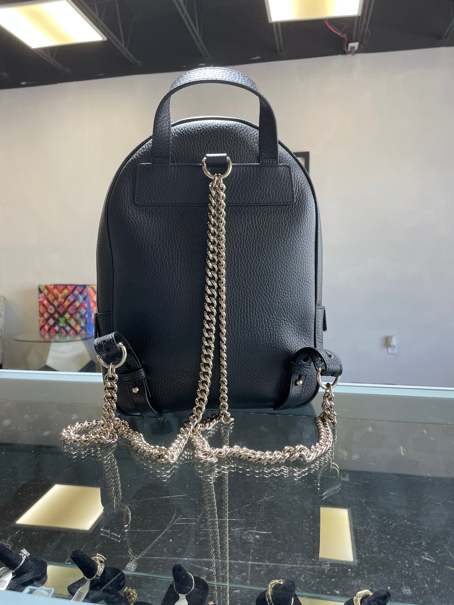 Gucci Black Soho Chain Backpack