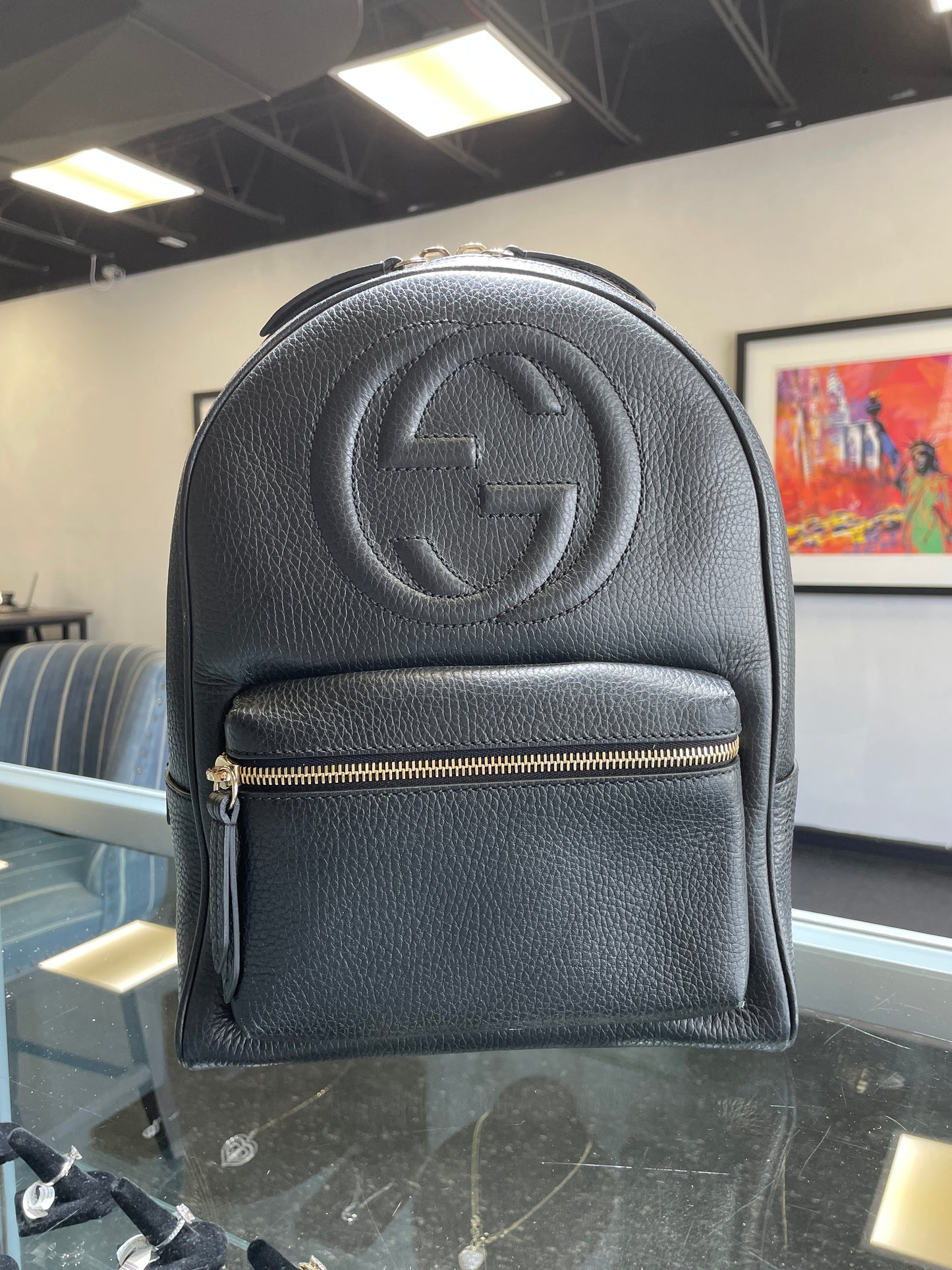 Gucci Black Soho Chain Backpack