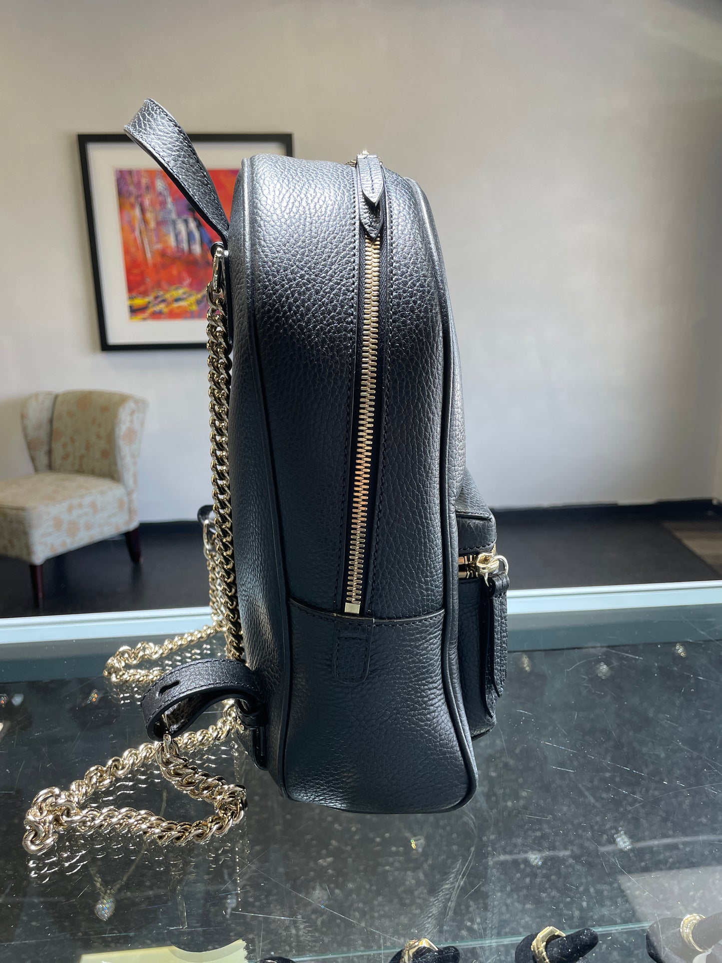 Gucci Black Soho Chain Backpack