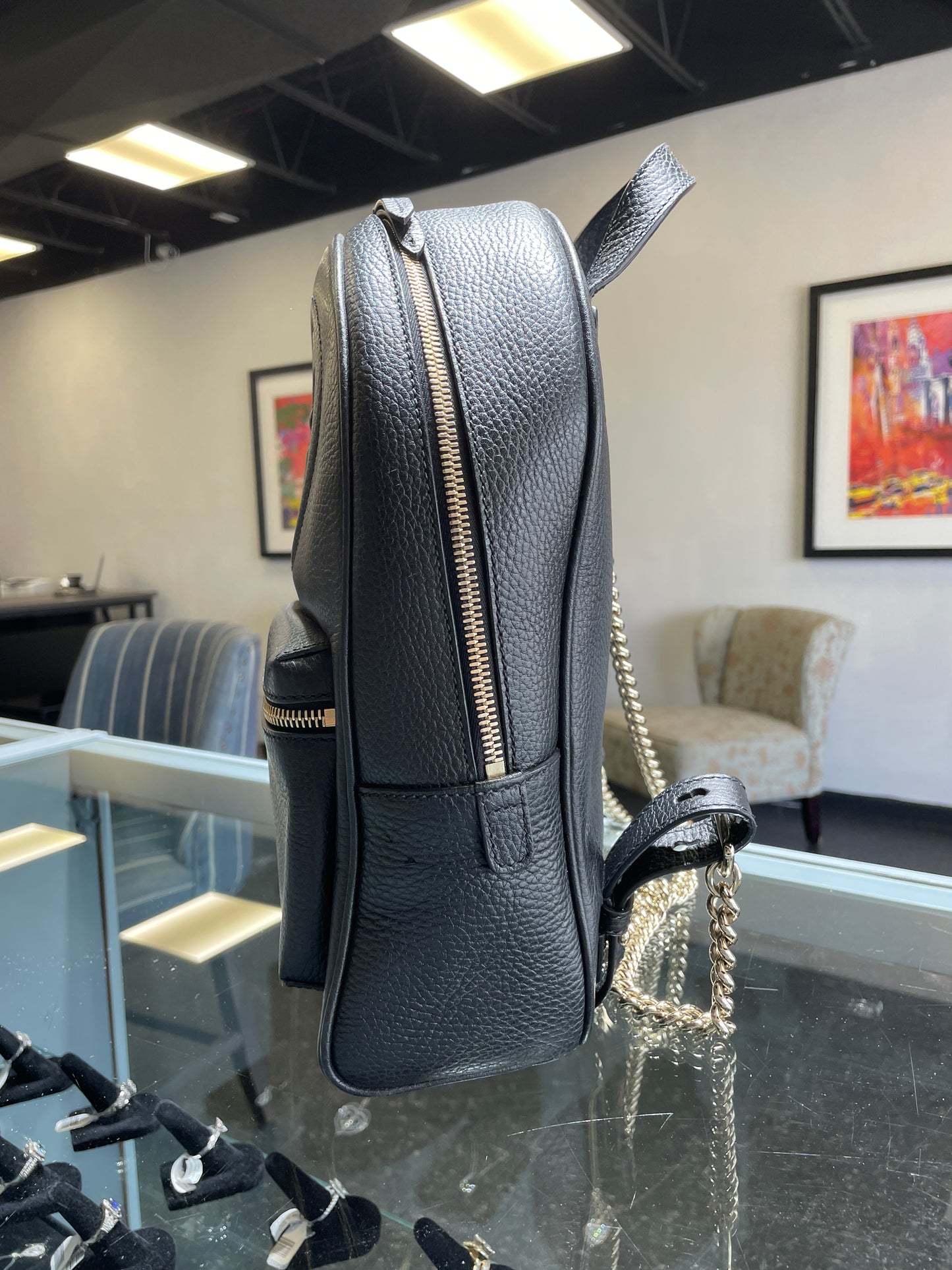 Gucci Black Soho Chain Backpack