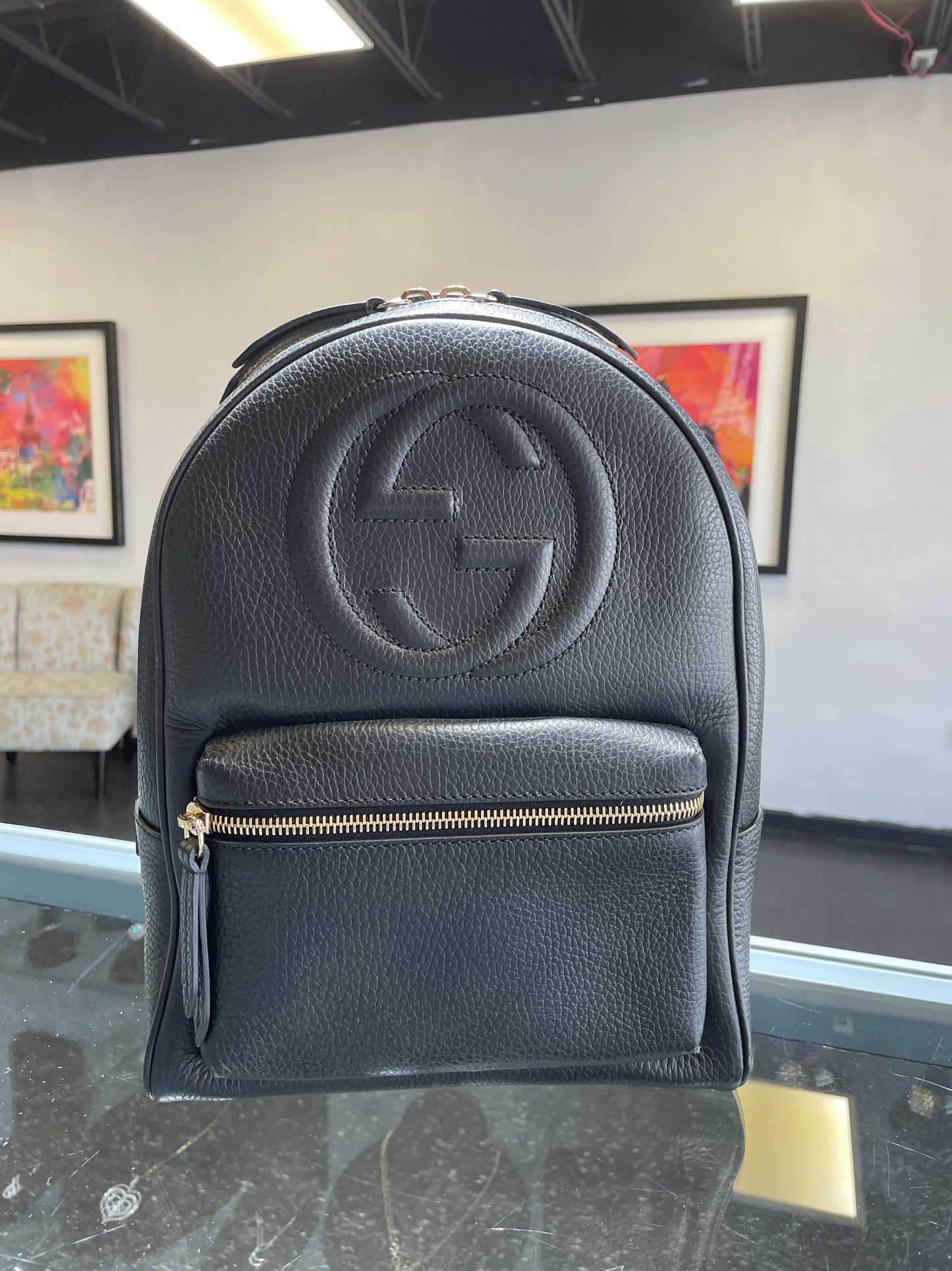 Gucci Black Soho Chain Backpack