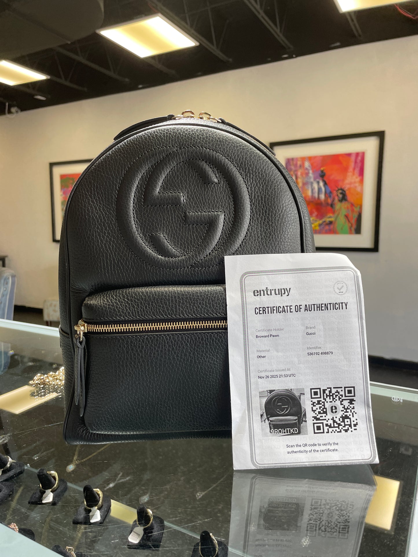 Gucci Black Soho Chain Backpack