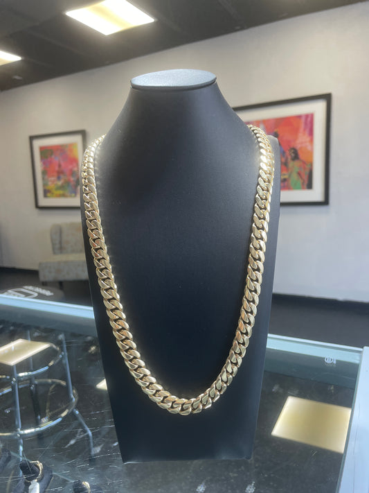 10KT Yellow Gold Cuban Link Necklace
