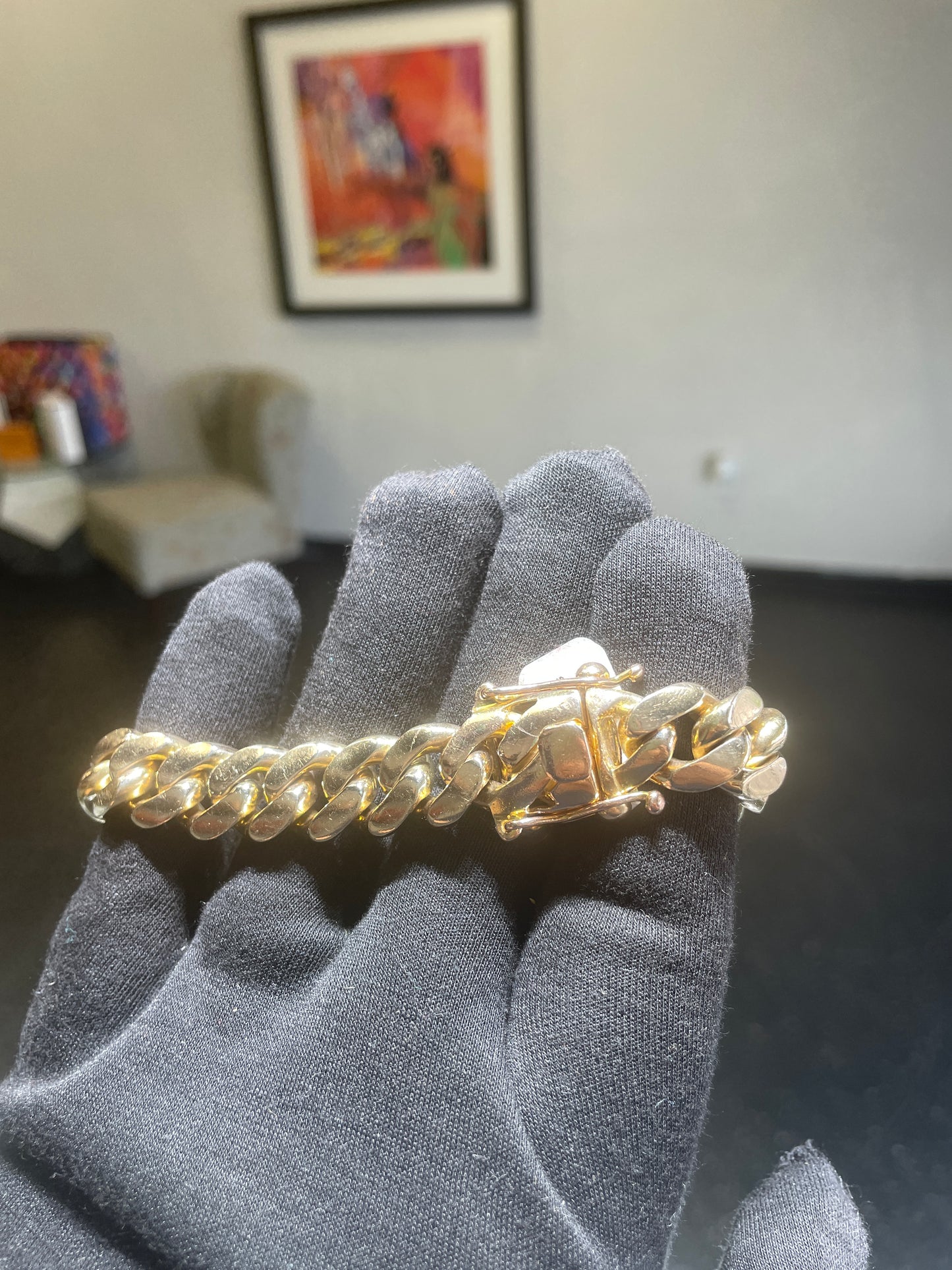 10KT Yellow Gold Cuban Link Bracelet